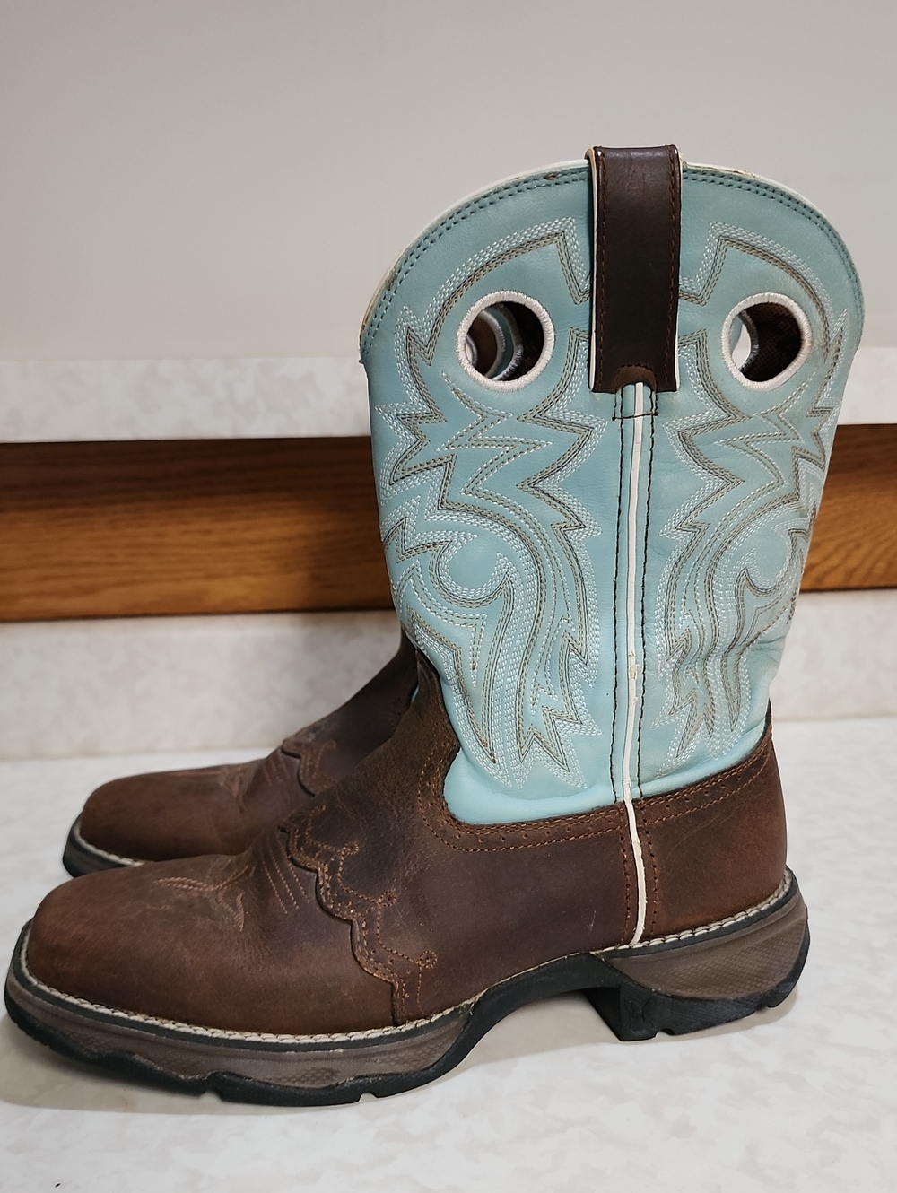 Durango Brown and Light Blue Women's Western Boot 7.5 number 2018